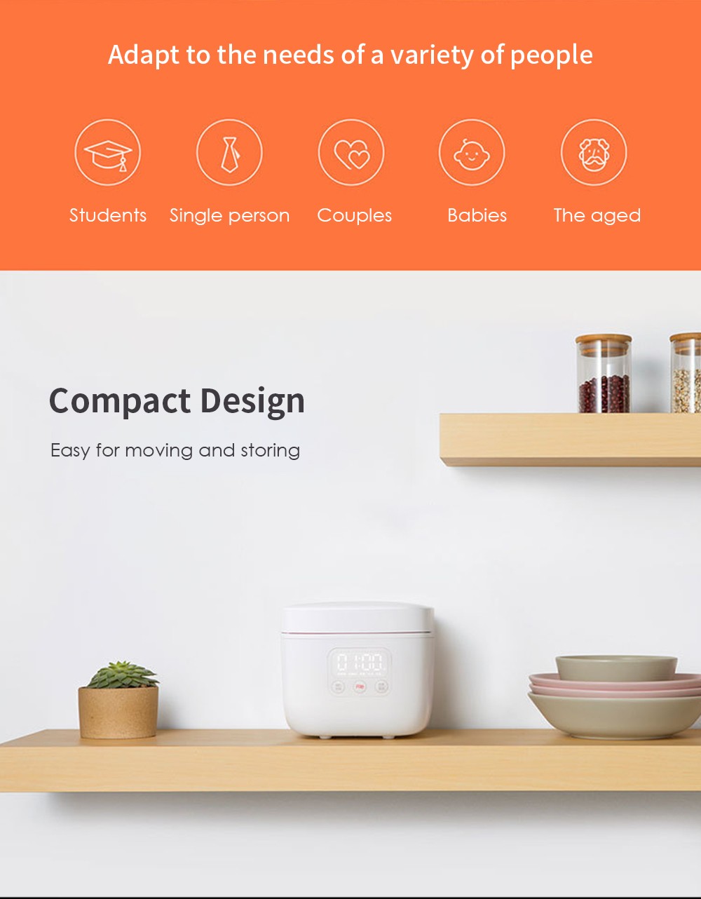 Xiaomi MIJIA Rice Cooker 400W 1.6L White PowerMall